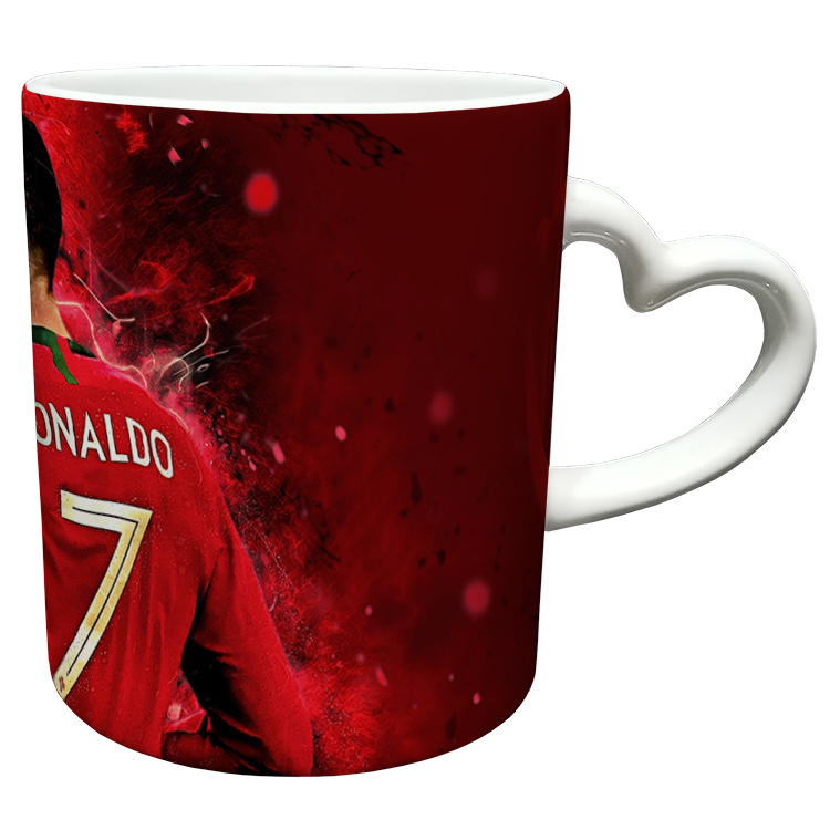 ماگ مدل دسته قلبی طرح رونالدو کد 105