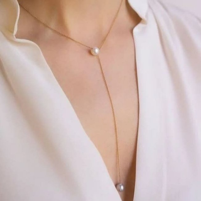 نیم ست استیل و مروارید شل