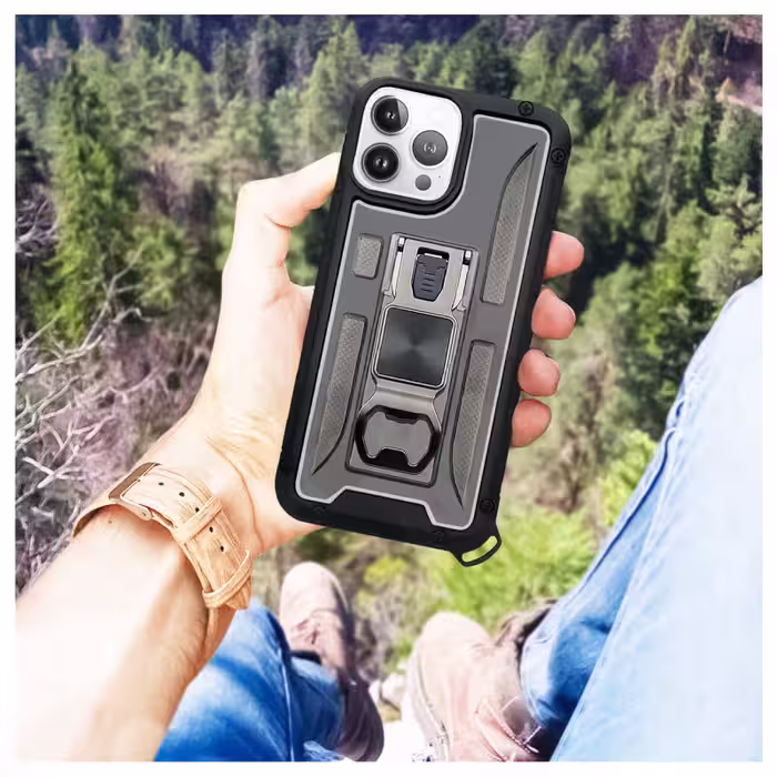کاور آیرون من مدل Shock Proof مناسب برای گوشی موبایل اپل iPhone 13 Pro به همراه قلم لمسی
