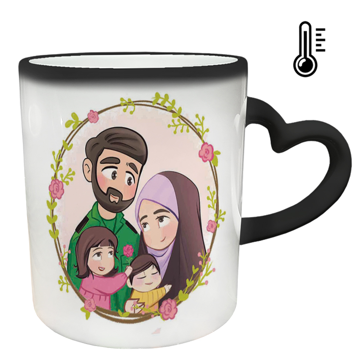 ماگ حرارتی مدل دسته قلبی طرح عاشقانه کد 241