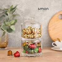 ظرف شکلات خوری 2 طبقه اکرلیک لیمون