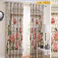 پرده پذیرایی دو قواره طرح گل سه بعدی کد P8316
