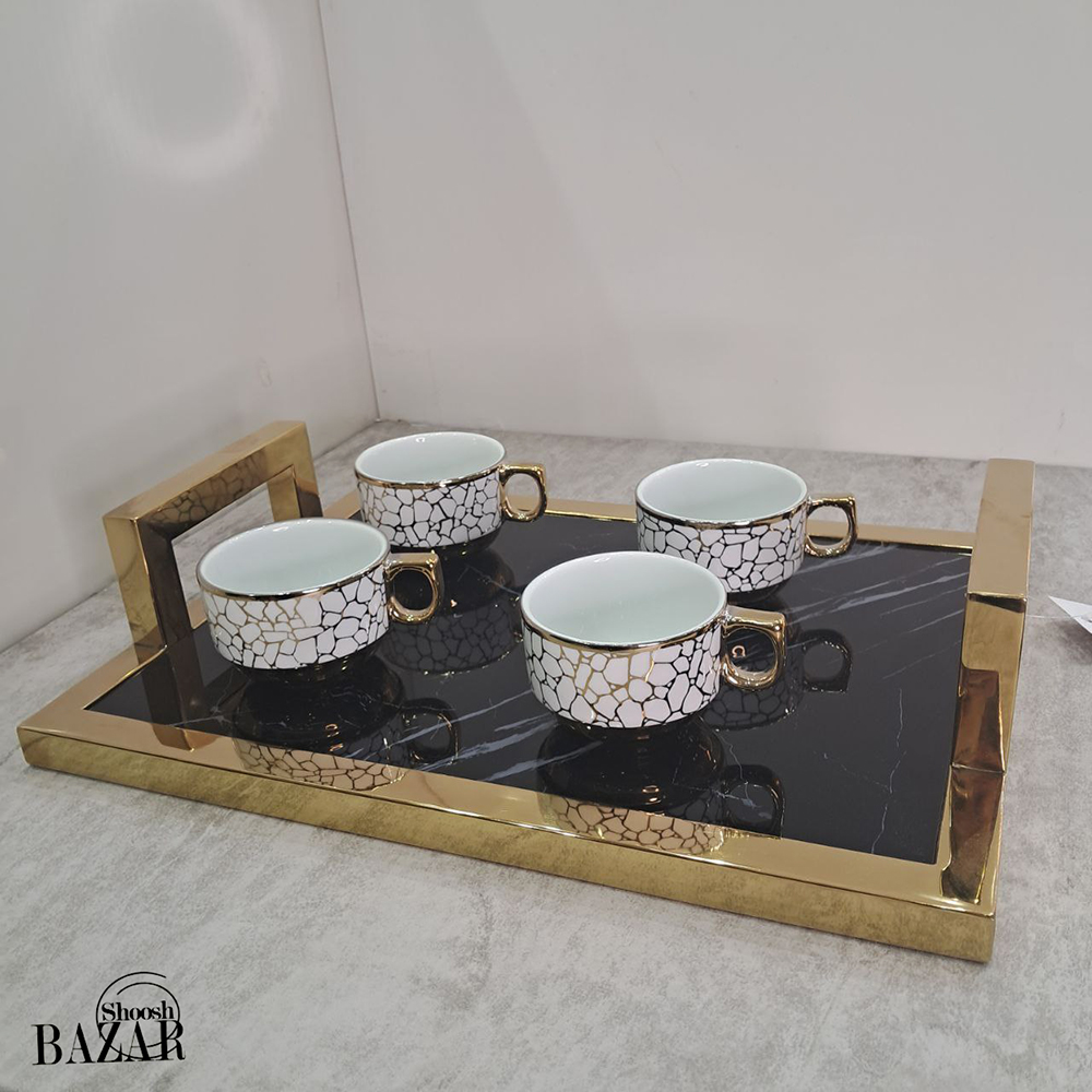 سینی مستطیل دسته دار کف ماربل