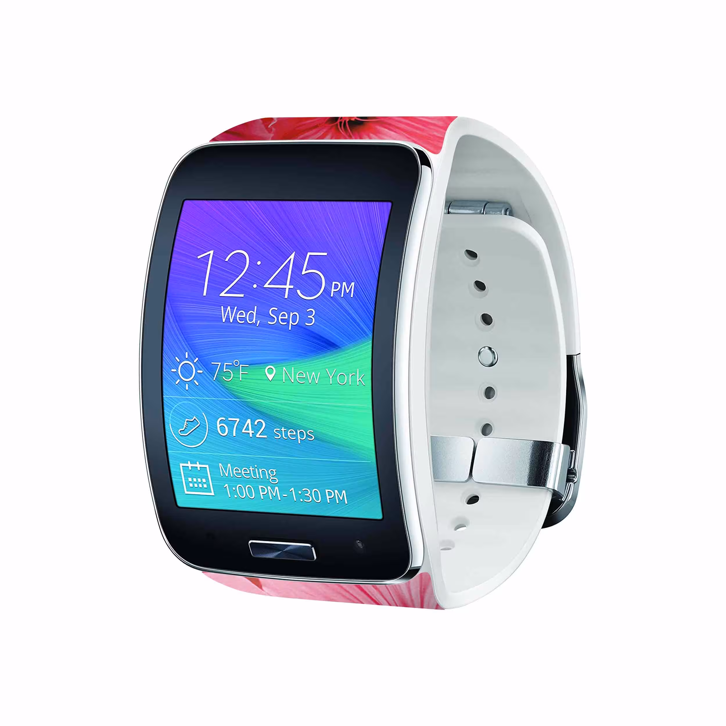 برچسب ماهوت طرح Pink_Flower مناسب برای ساعت هوشمند سامسونگ Galaxy Gear S