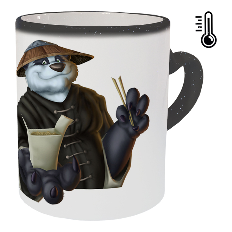 ماگ حرارتی مدل دسته قلبی اکلیلی طرح پاندا کنگ فو کار کد 63