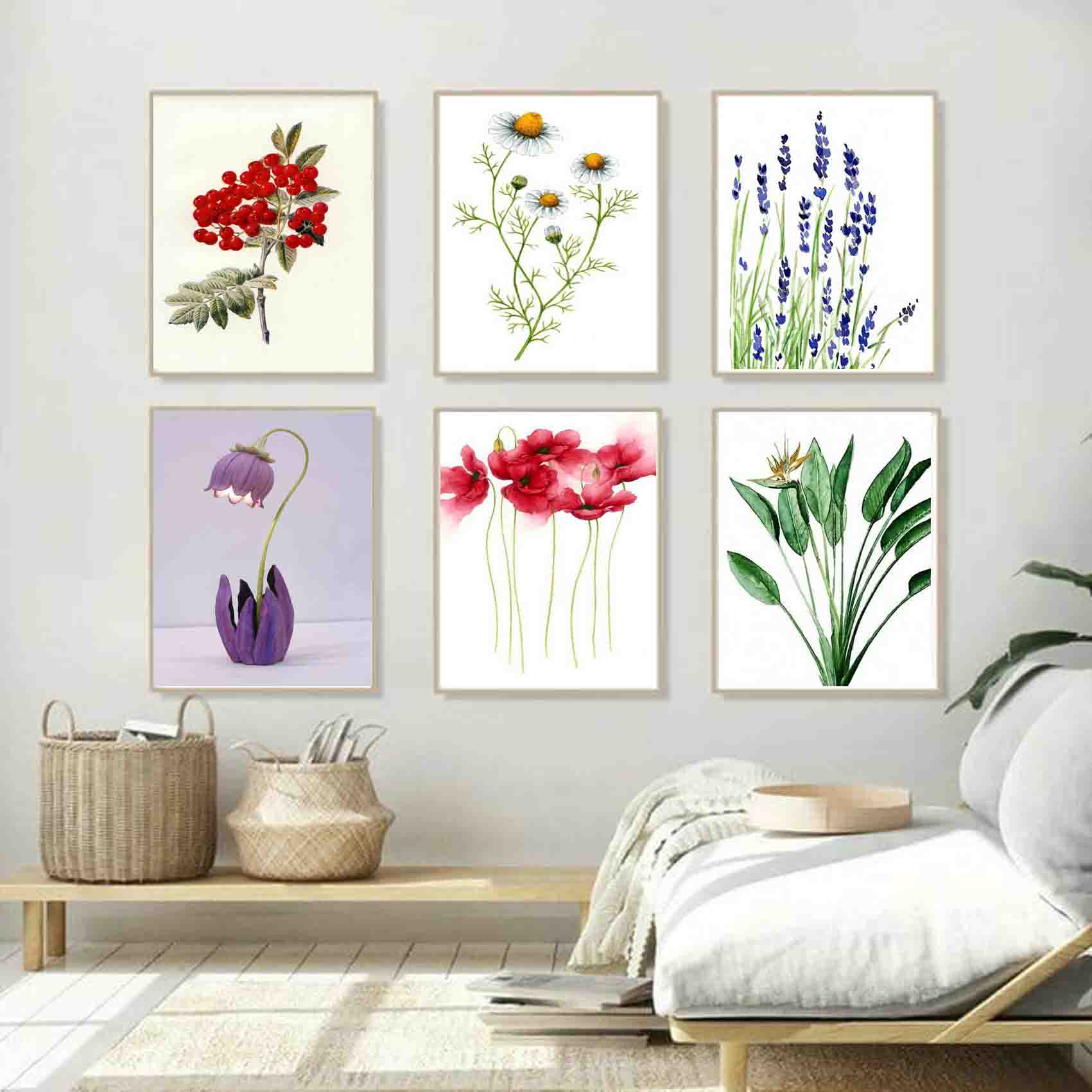 تابلو شاسی طرح گل مدل 3223 مجموعه شش عددی