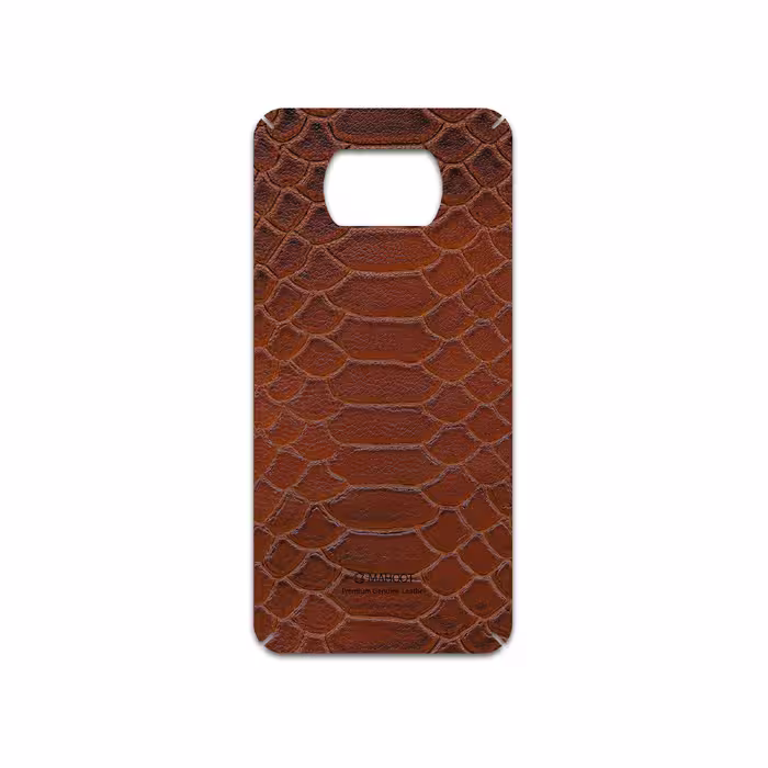 برچسب پوششی ماهوت مدل Brown-Snake-Leather مناسب برای گوشی موبایل شیائومی Poco X3 NFC