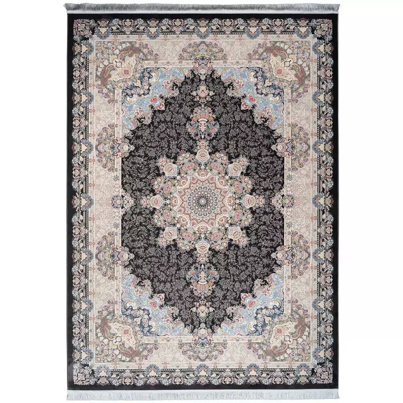 فرش سالاری زغالی 1500شانه گل برجسته - بازرگانی 110