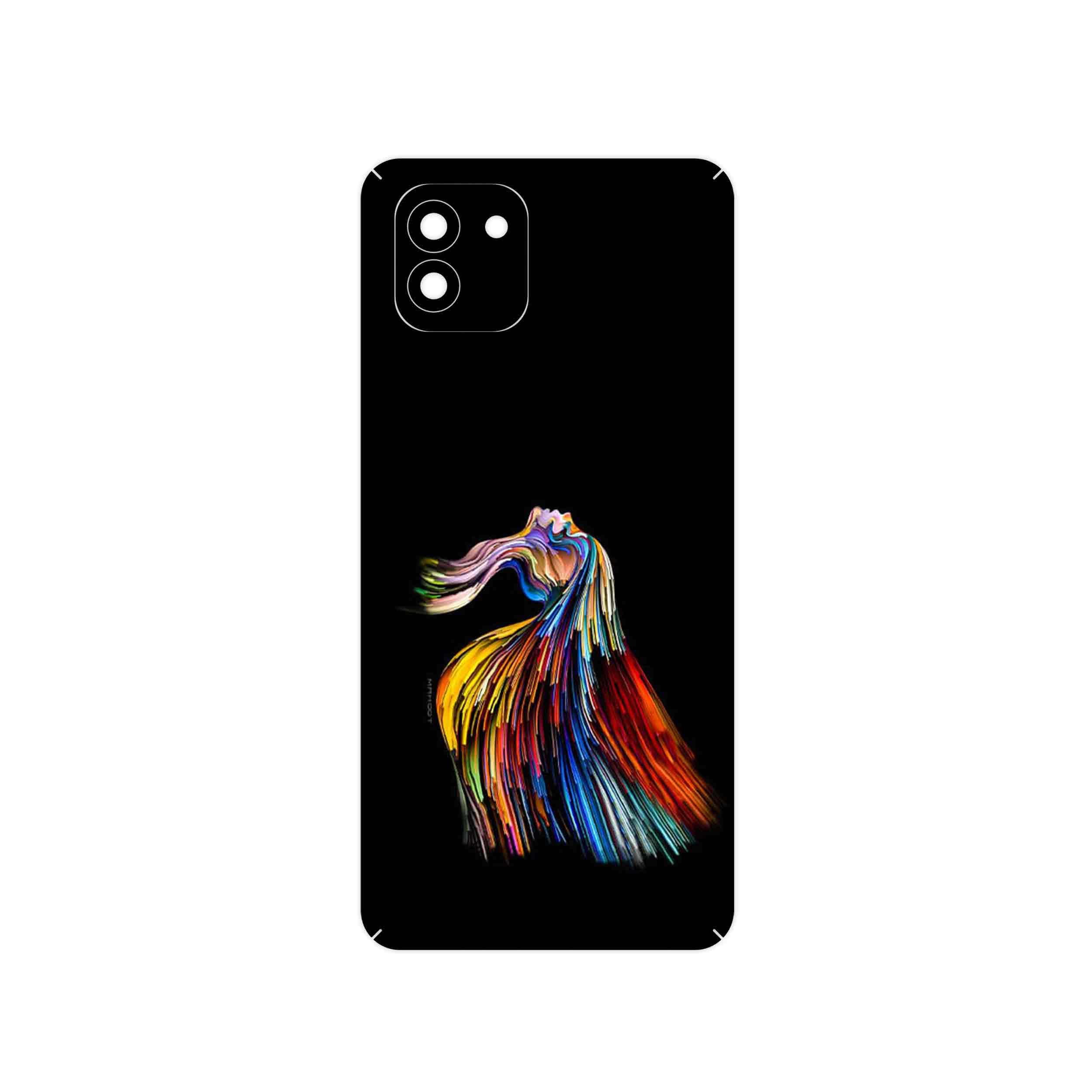 برچسب پوششی ماهوت مدل Rainbow Hair Digital Art مناسب برای گوشی موبایل سامسونگ Galaxy A03