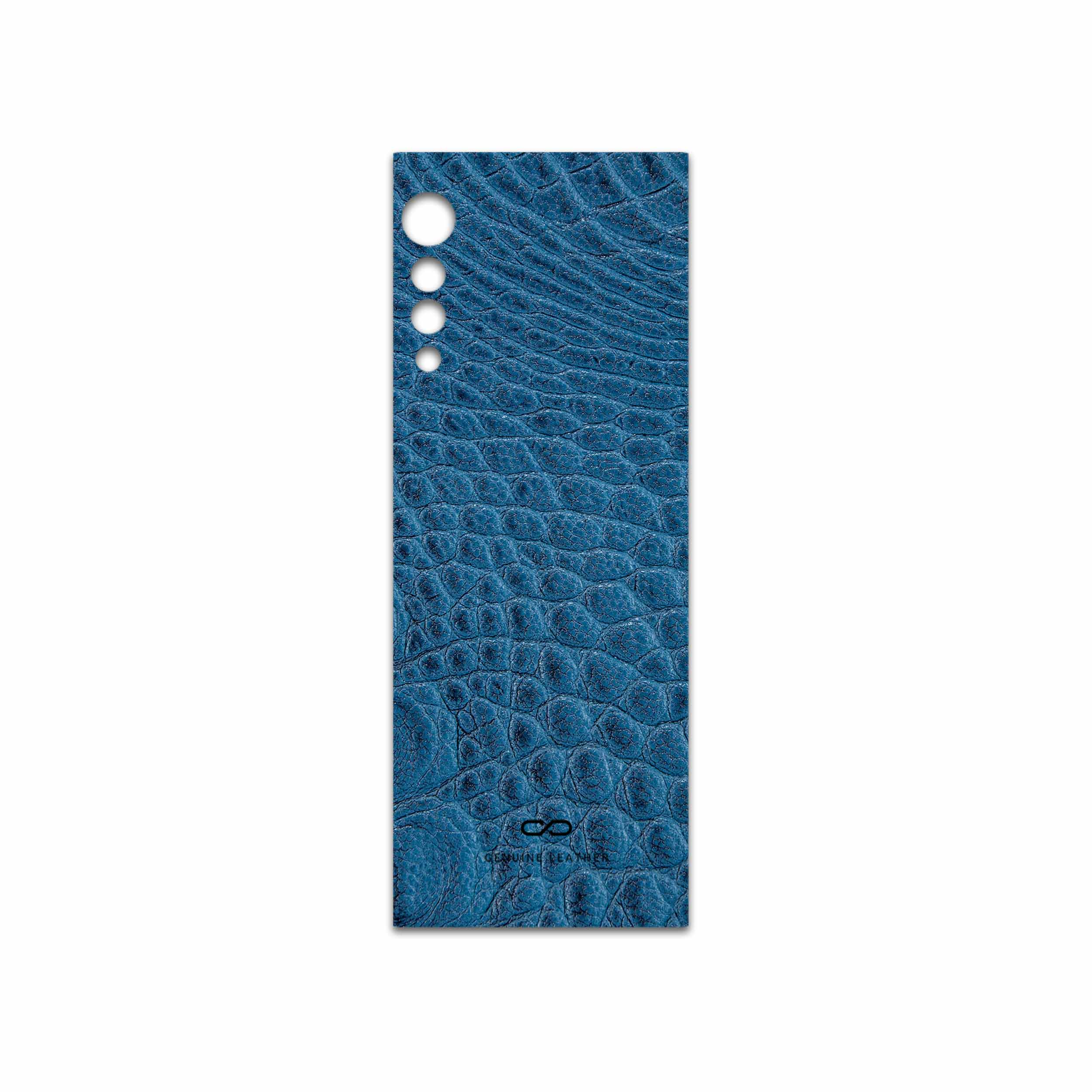 برچسب پوششی ماهوت مدل Blue-Crocodile-Leather مناسب برای گوشی موبایل ال جی Velvet 5G