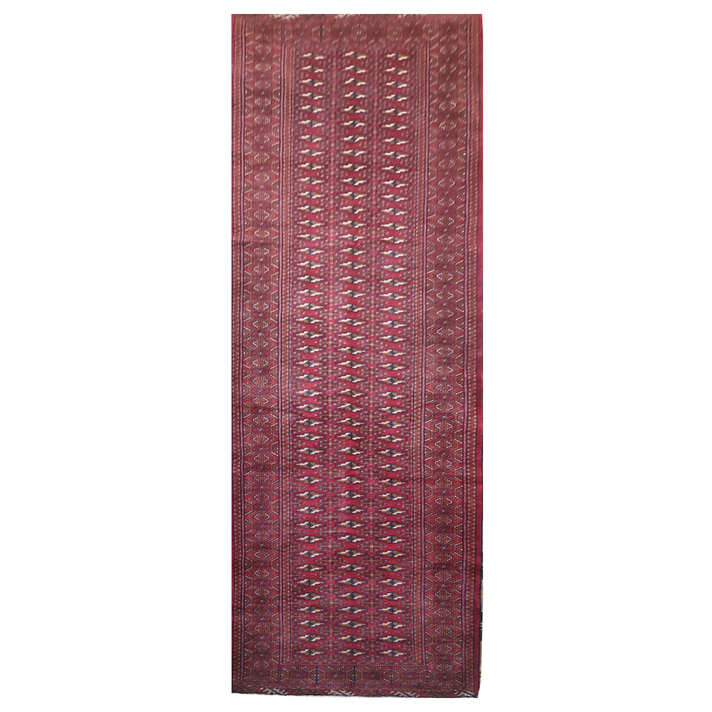 فرش قدیمی دستبافت کناره طول چهار متری مدل MG16