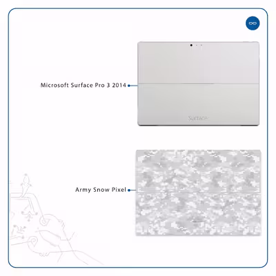 برچسب پوششی ماهوت مدل Army-Winter-Pixel مناسب برای تبلت مایکروسافت Surface Pro 3 2014