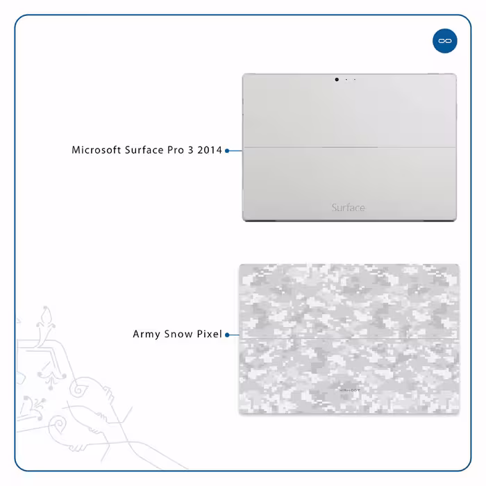 برچسب پوششی ماهوت مدل Army-Winter-Pixel مناسب برای تبلت مایکروسافت Surface Pro 3 2014