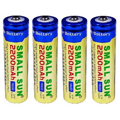  باتری لیتیوم یون قابل شارژ اسمال سان مدل TL-18650ظرفیت 2200 میلی آمپرساعت بسته 4 عددی