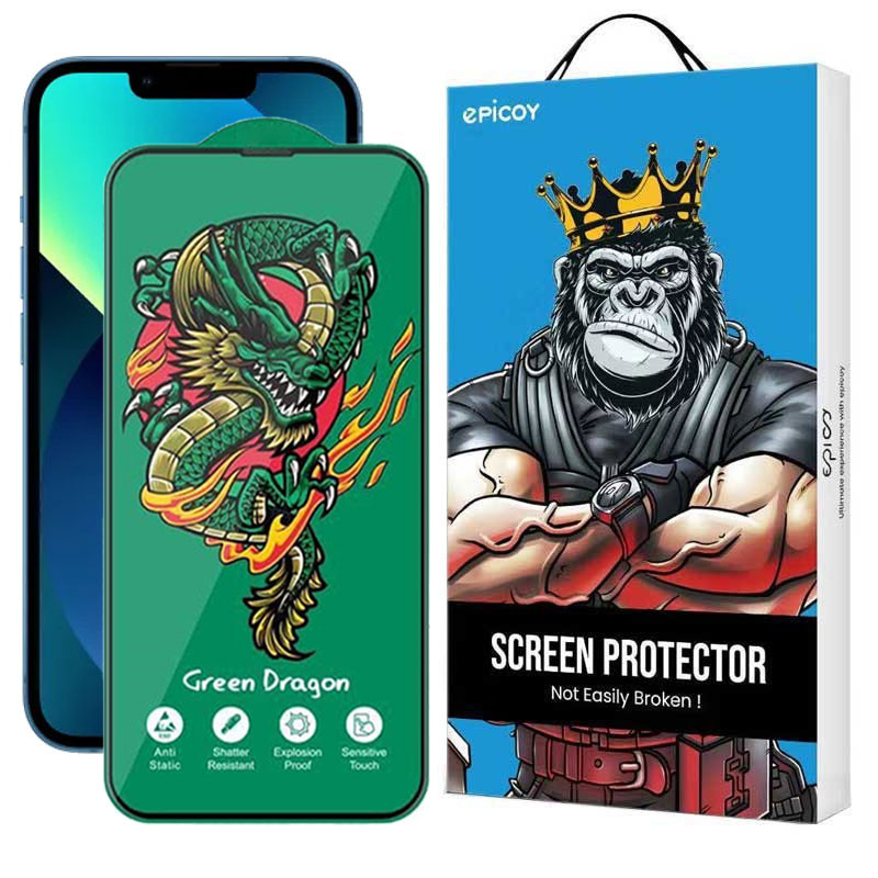 محافظ صفحه نمایش اپیکوی مدل Green Dragon ExplosionProof مناسب برای گوشی موبایل اپل iPhone 13 / 13 Pro/ 14 | کالا برتری