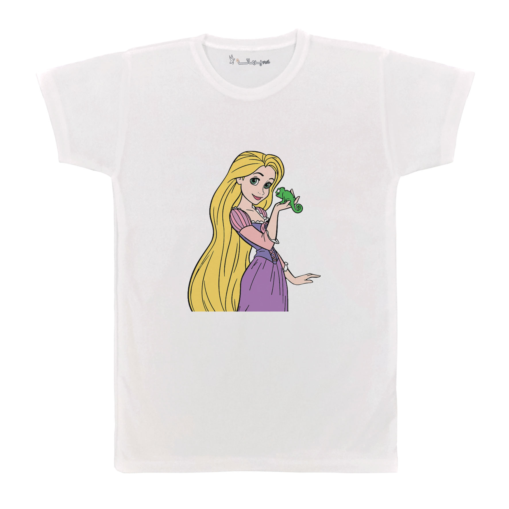 تی شرت آستین کوتاه بچگانه پرمانه طرح گیسو کمند کد pmt.7752