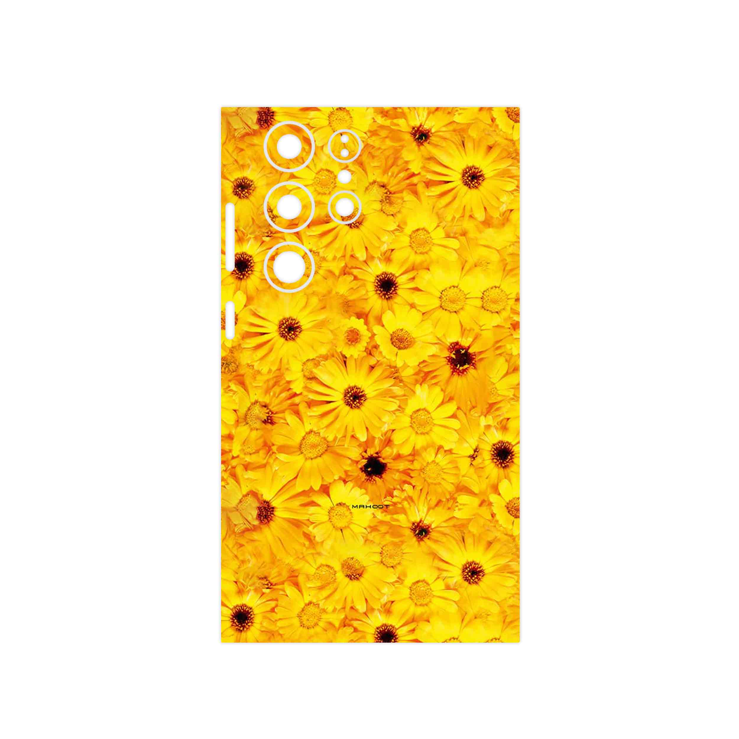 برچسب پوششی ماهوت مدل Yellow_Flower مناسب برای گوشی موبایل سامسونگ Galaxy S23 Ultra