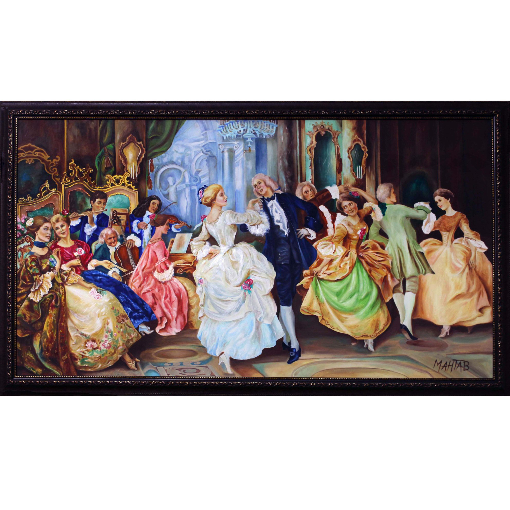 تابلو نقاشی رنگ روغن طرح جشن اشرافی