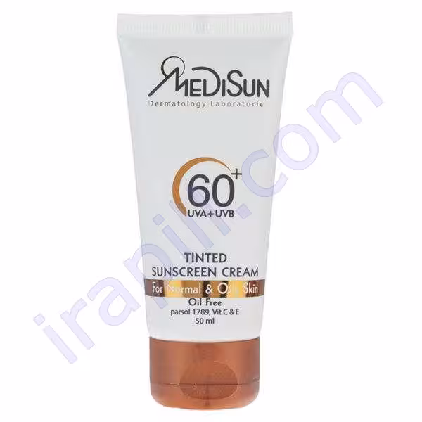 کرم ضد آفتاب SPF60 مردانه مدیسان مناسب پوست چرب و معمولی 50 میلی لیتر
