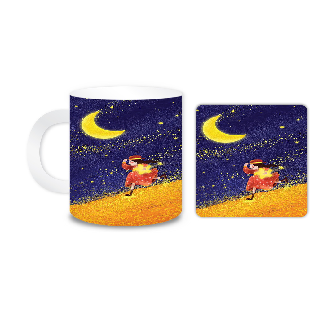 ماگ مدل ماه کد 711 به همراه زیر لیوانی