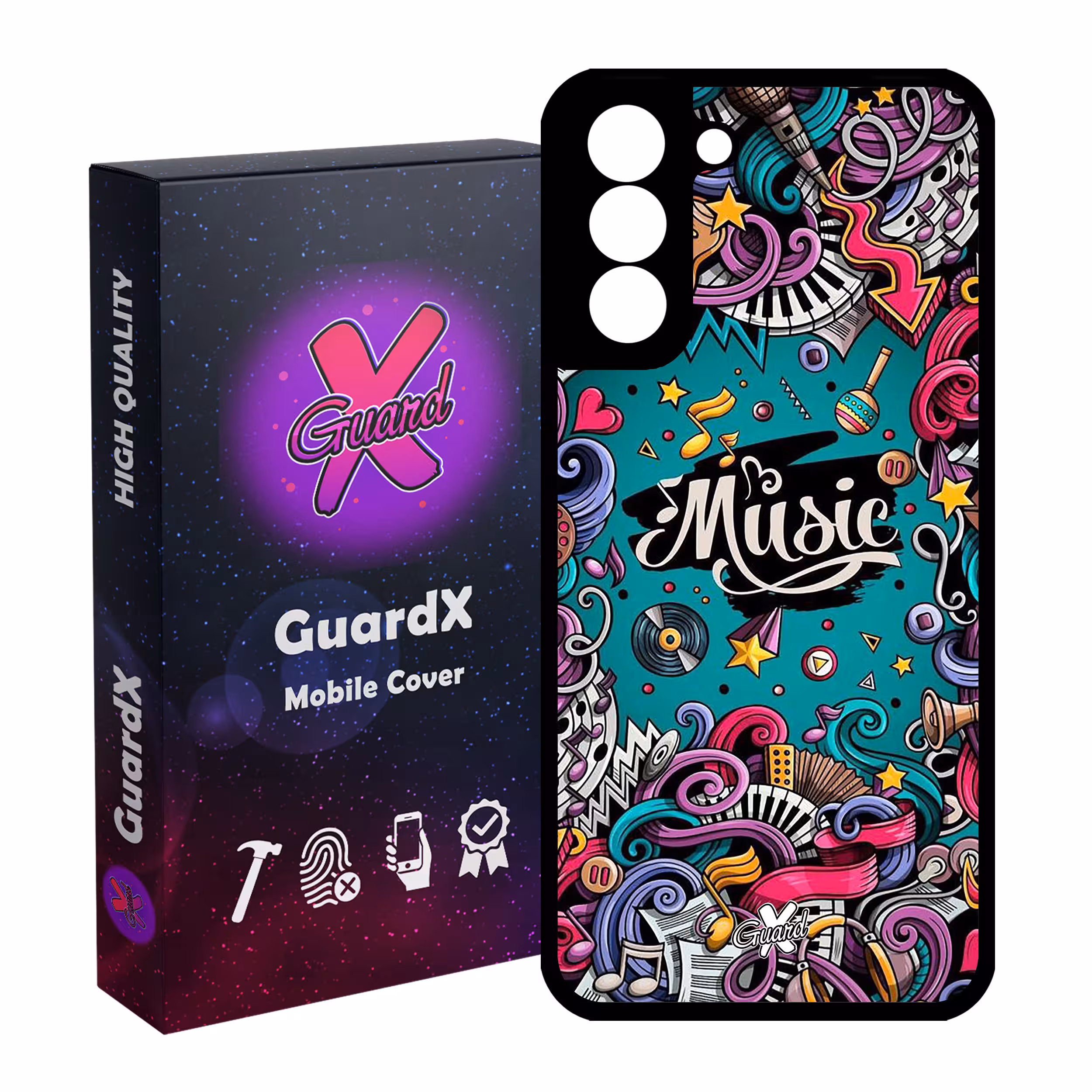 کاور گارد ایکس طرح Music مدل Glass10025 مناسب برای گوشی موبایل سامسونگ Galaxy S21 FE