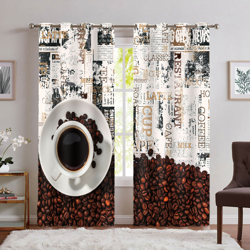 پرده پانچی سه بعدی قهوه PK-7337