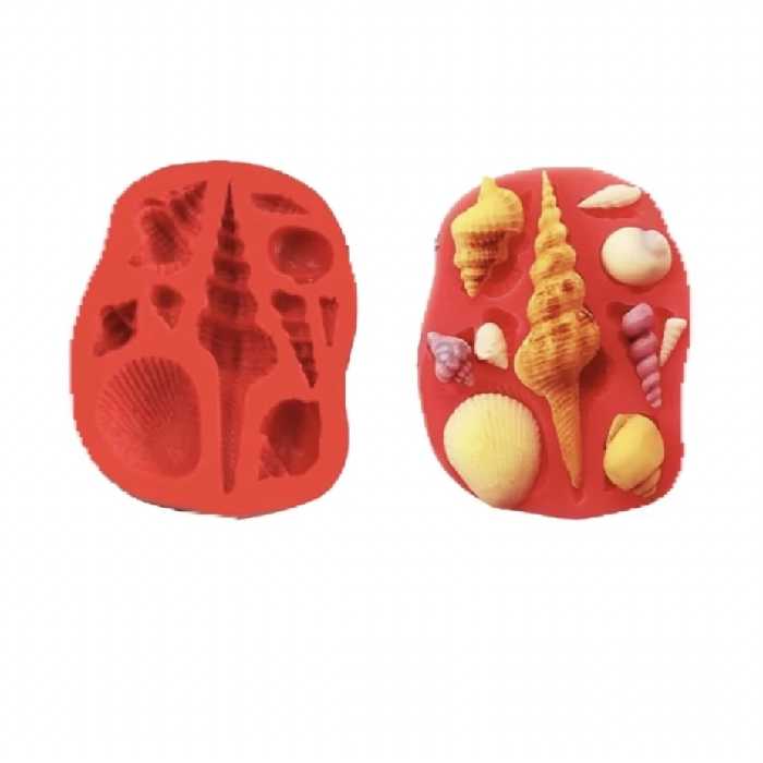 قالب شکلات مدل مولد فوندانت طرح صدف و اسب دریایی مجموعه 2 عددی