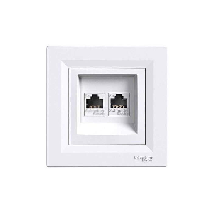 پریز شبکه دو سوکت CAT5 اشنایدر سری ASFORA