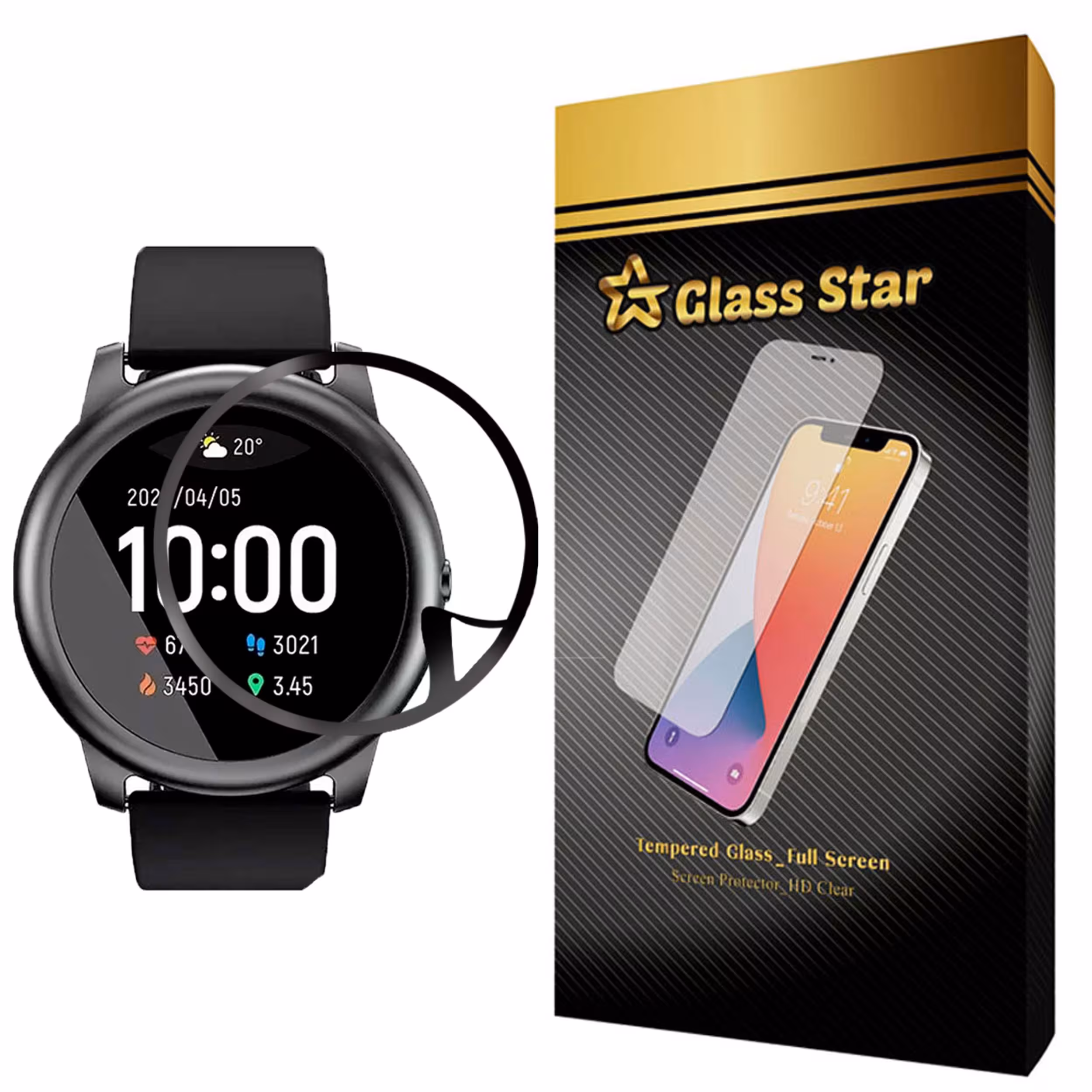 محافظ صفحه نمایش گلس استار مدل PMGA-Glass مناسب برای ساعت هوشمند هایلو LS05 Solar