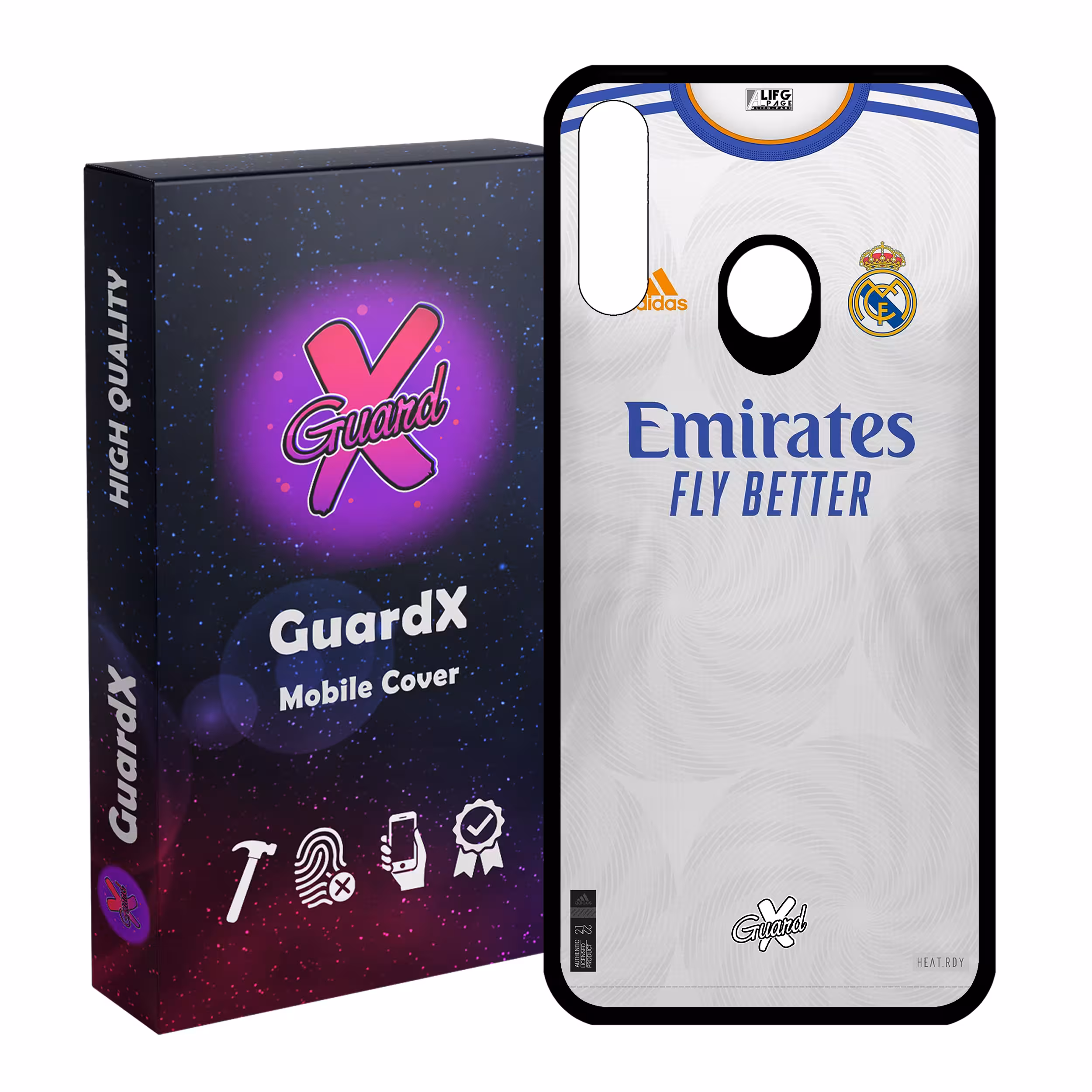 کاور گارد ایکس طرح رئال مادرید مدل Glass50358 مناسب برای گوشی موبایل سامسونگ Galaxy A20s