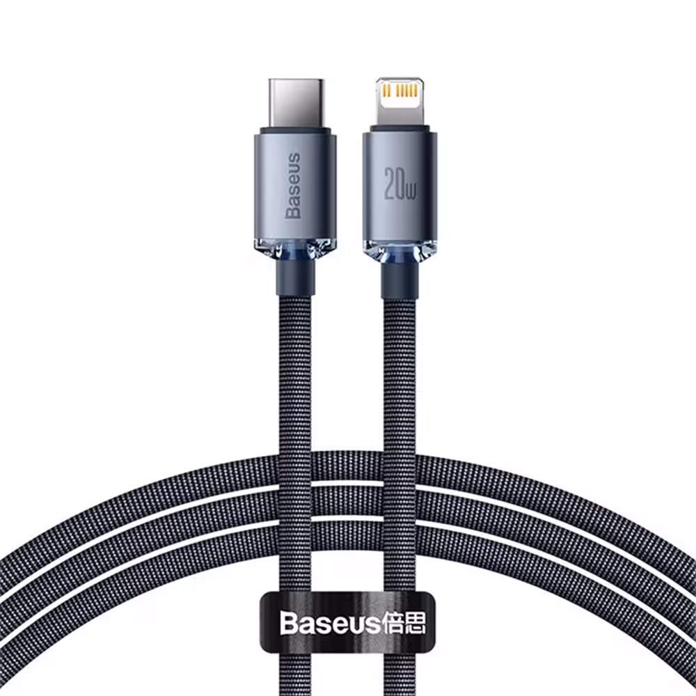کابل USB-C به لایتنینگ باسئوس مدل Crystal Shine طول 2 متر