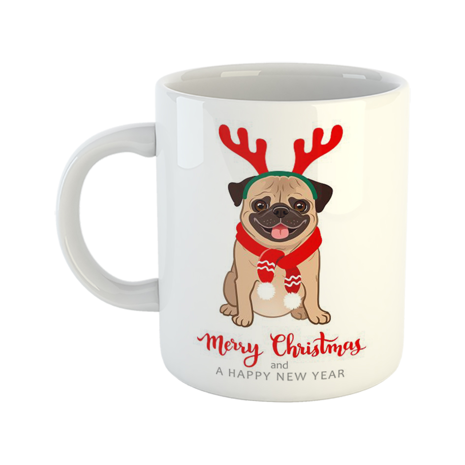 ماگ طرح کریسمس مدل بول داگ