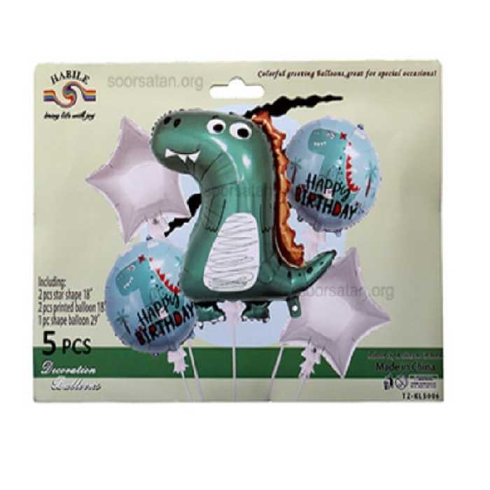 بادکنک فویلی دایناسور - بادکنک فویلی 5 تکه دایناسور