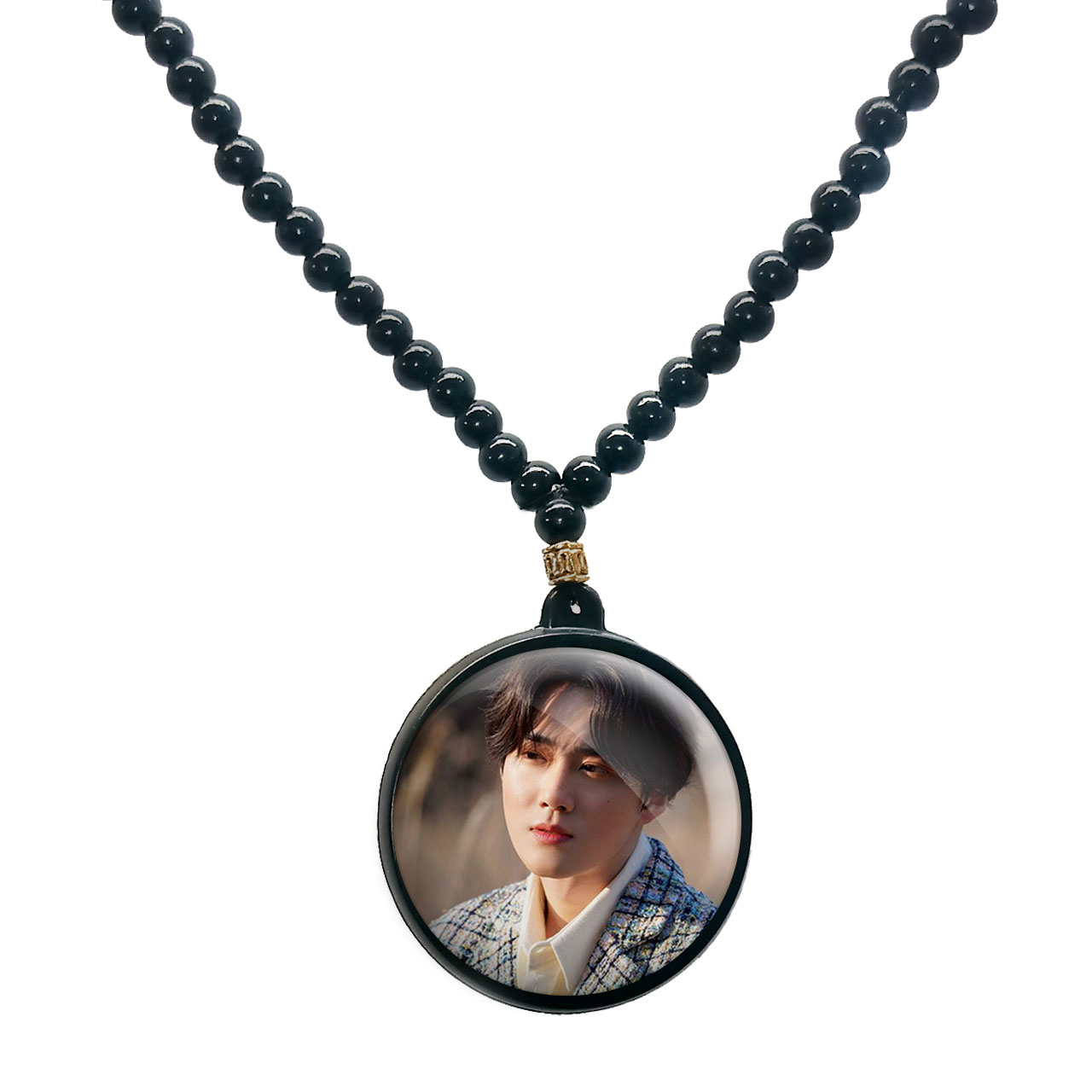 گردنبند پرمانه طرح exo کد pmd.13817 مدل دو طرفه