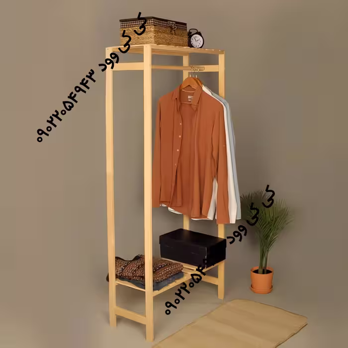 رگال لباس چوبی  طرح  یک طبقه 