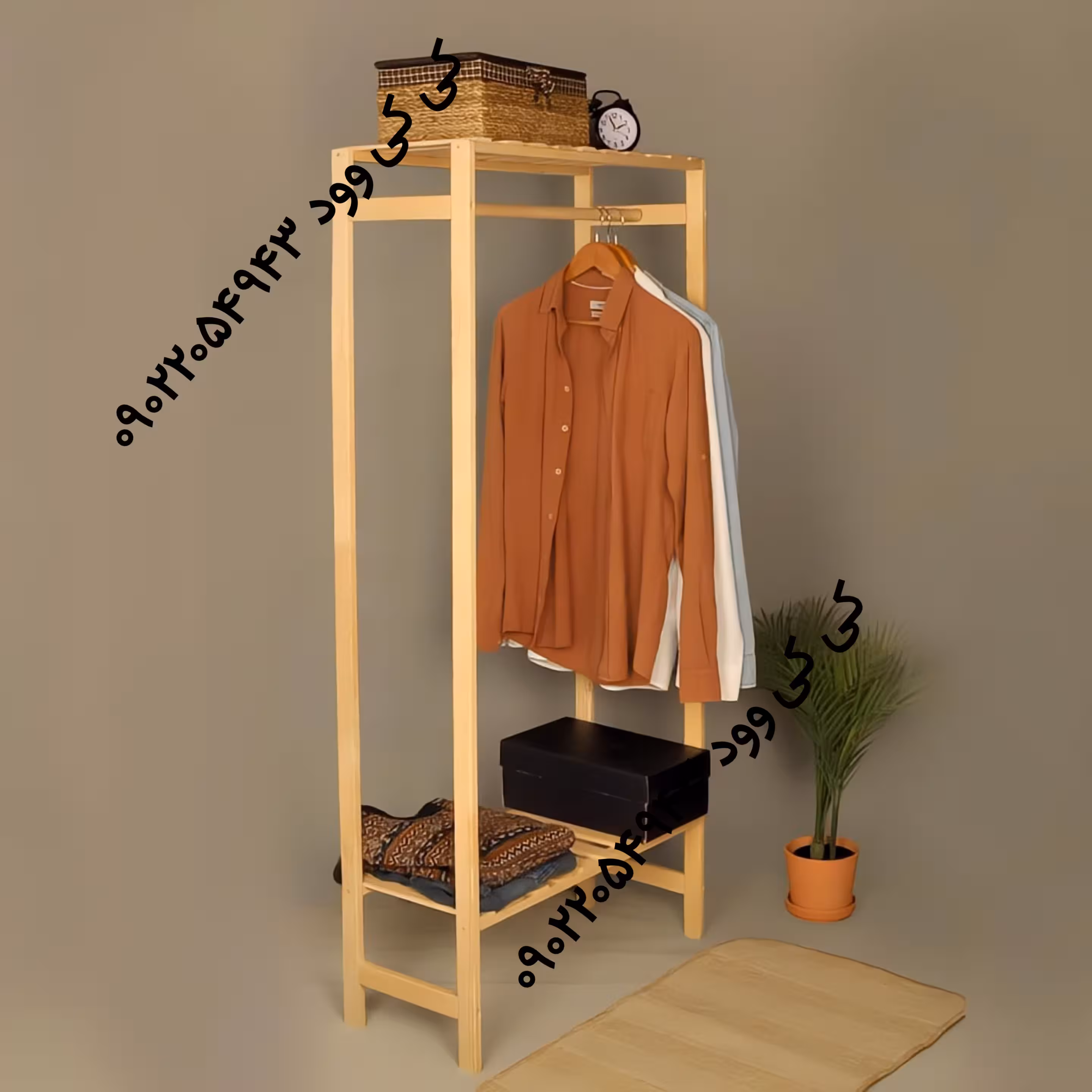 رگال لباس چوبی  طرح  یک طبقه 