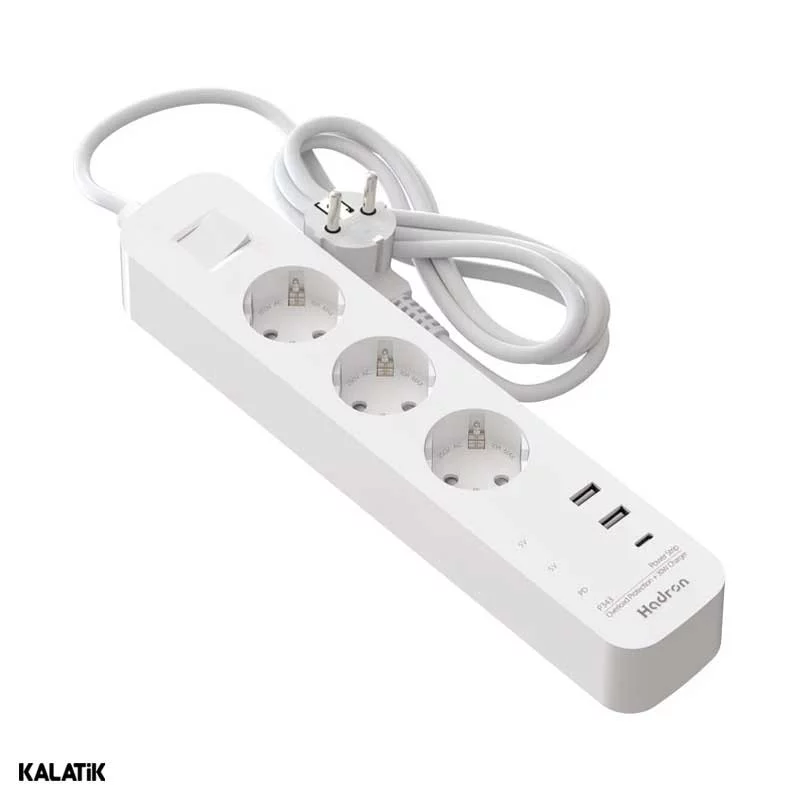 هاب شارژر و چند راهی برق هادرون مدل P343