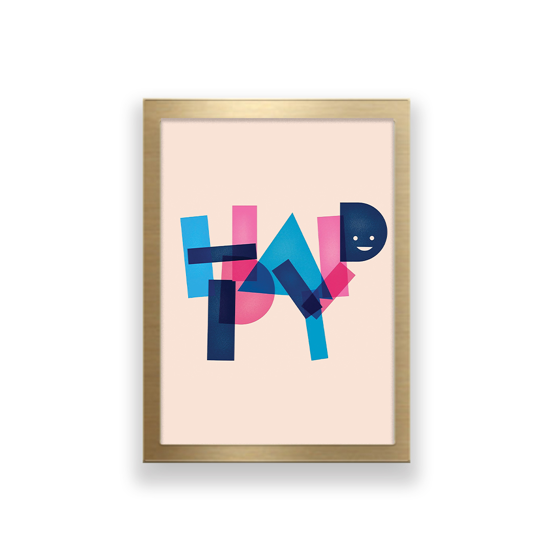 تابلو طرح مینیمال انگیزشی مدل happy 