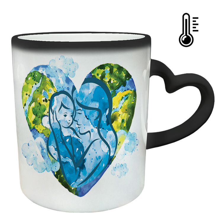 ماگ حرارتی مدل دسته قلبی طرح روز مادر کد 98