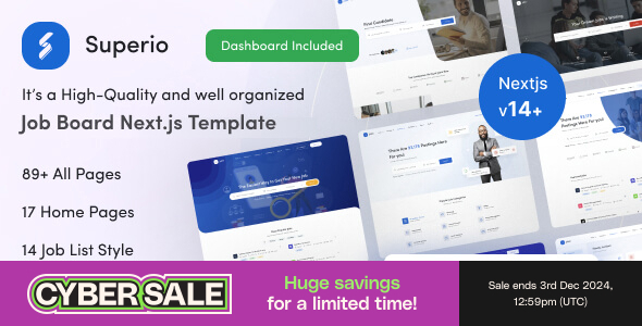 Superio تمپلیت کاریابی React NextJS