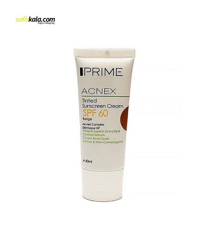 کرم ضد آفتاب رنگی پریم مدل Acnex Beige SPF60 حجم 40 میلی لیتر