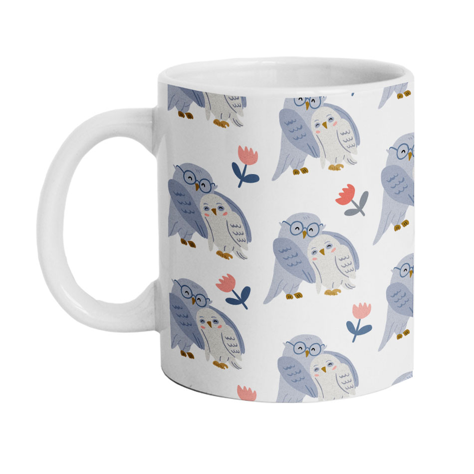 ماگ دارلی طرح عاشقانه جغد مدل MG1551