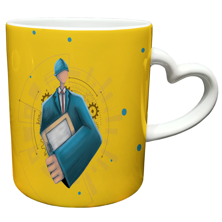 ماگ مدل دسته قلبی طرح مهندس کد 9