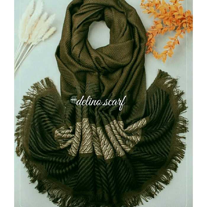 شال ریز بافت سبز یشمی