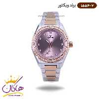 ساعت ویکتور زنانه فلزی نقره ای رزگلد 1554/2