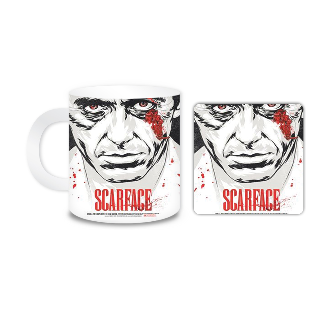 ماگ مدل SCARFACE کد 1100 به همراه زیر لیوانی
