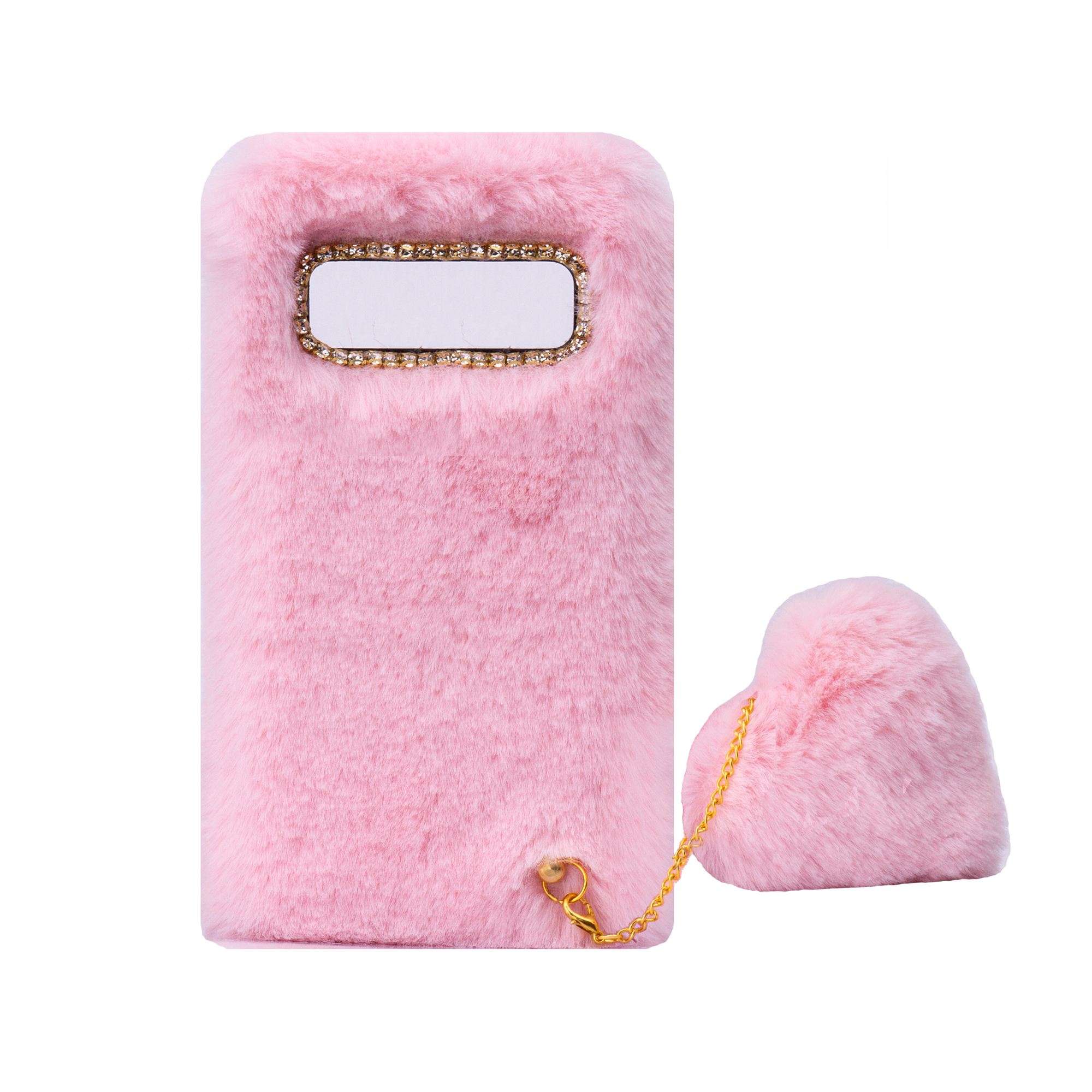 کاور طرح دخترانه مدل خزدار پشمالو مناسب برای گوشی موبایل سامسونگ Galaxy S10 Plus به همراه آویز