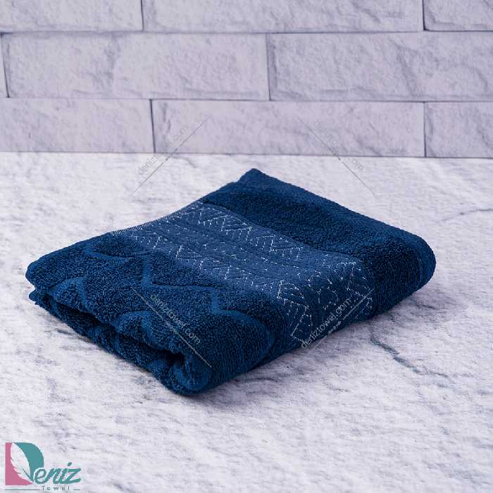 حوله دستی طرح البروس رنگ سرمه ای