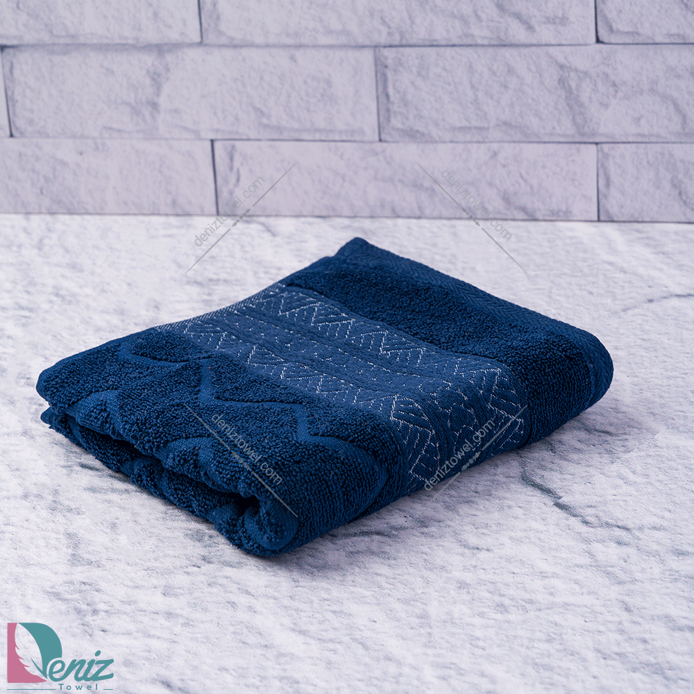 حوله دستی طرح البروس رنگ سرمه ای