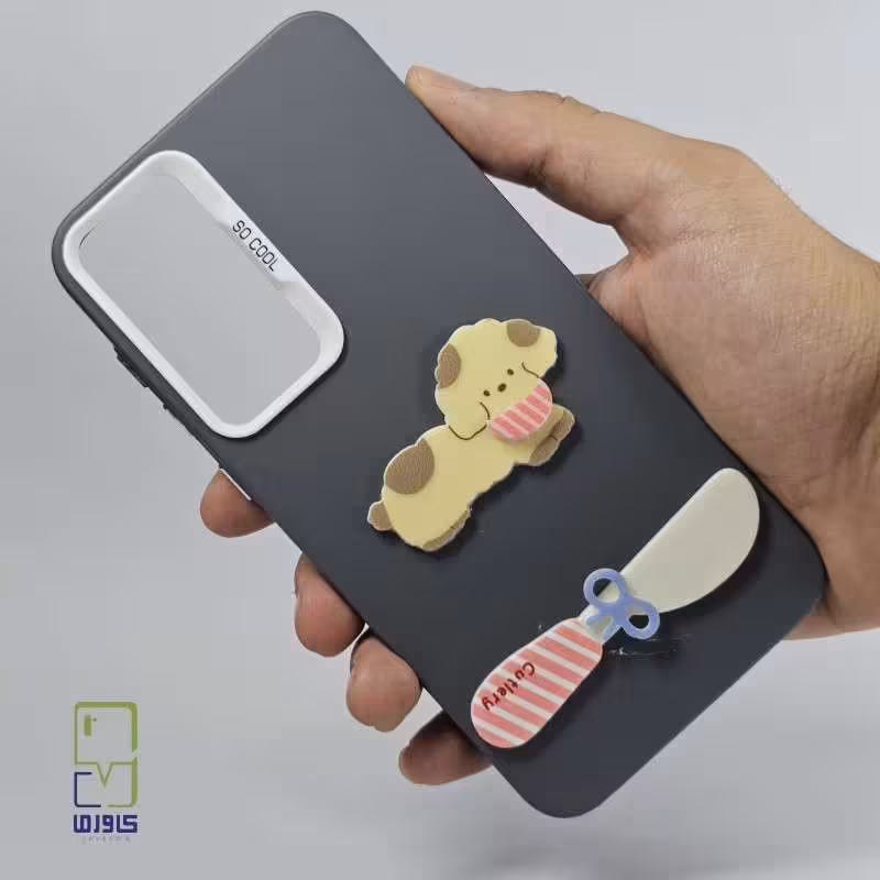 قاب گوشی سامسونگ a55 دخترانه | طرح سگ کارتونی خاکستری| Samsung A55